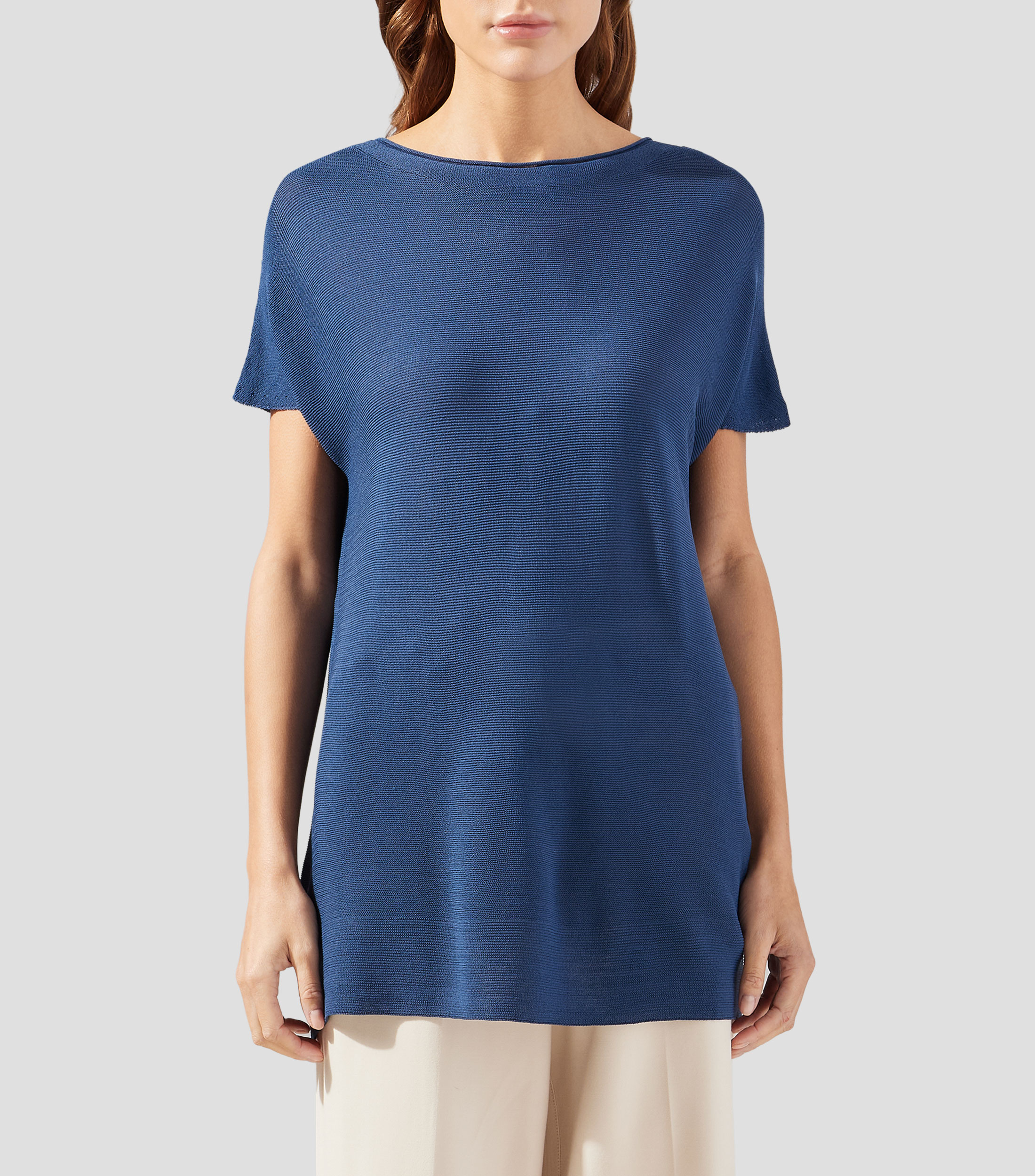 Playera cuello barco manga corta lisa Mujer